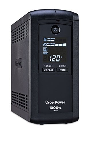 Book Cover CyberPower CP1000AVRLCD Intelligent LCD UPS System, 1000VA/600W, 9 Outlets, AVR, Mini-Tower