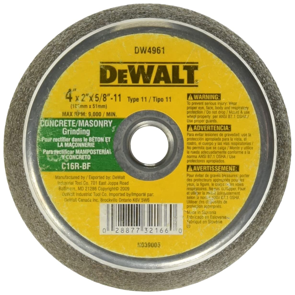 Book Cover DEWALT Concrete Grinding Wheel, Steel Backed Cup, 4-Inch (DW4961) WWWW