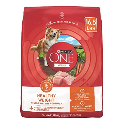 Book Cover Purina ONE Plus Healthy Weight High-Protein Dog Food Dry Formula - 16.5 lb. Bag