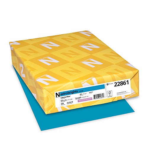 Book Cover Neenah Astrobrights Colored Cardstock, 8.5” x 11”, 65 lb/176 GSM, Celestial Blue, 250 Sheets (22861)
