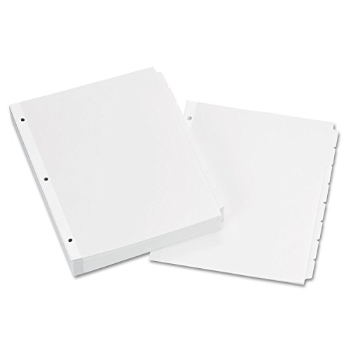 Book Cover AVERY 8-Tab Binder Dividers, Write-On Plain Tabs, 24 Sets (11507), White