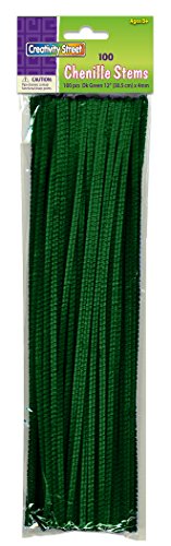 Book Cover Creativity Street Chenille Stems/Pipe Cleaners 12 Inch x 4mm 100-Piece, Green
