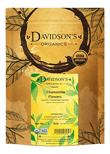Book Cover Davidson's Organics, Chamomile Flowers, Loose Leaf Tea, 16-Ounce Bag