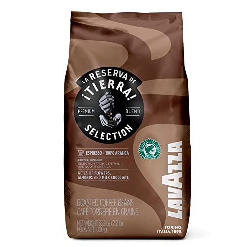Book Cover Lavazza Tierra! Selection Whole Bean Coffee Blend, Medium Roast, 2.2-Pound Bag , 100 percent Arabica, Rainforest Alliance Certified 100 percent sustainably grow