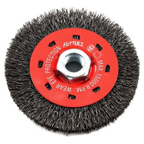 Book Cover Forney 72788 Wire Wheel Brush, Coarse Crimped with 5/8-Inch-11 Threaded Arbor, 4-Inch-by-.014-Inch