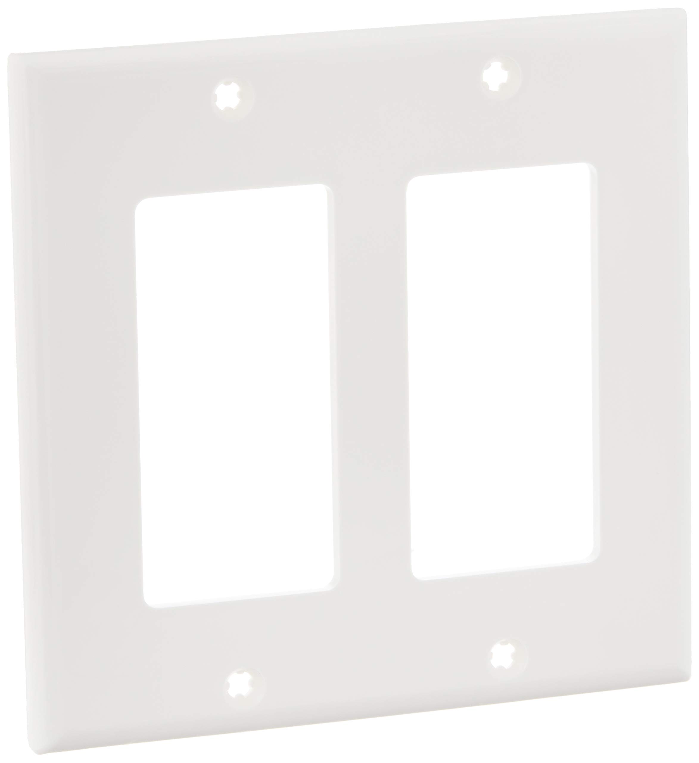 Book Cover Leviton 80409-NW 2-Gang Decora/GFCI Device Decora Wallplate, Standard Size, White 1 Count (Pack of 1) White