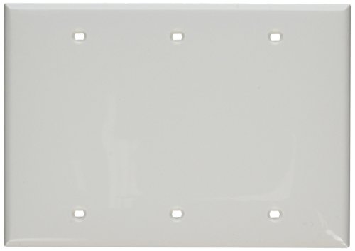 Book Cover Leviton 80735-W 3-Gang No Device Blank Wallplate, Standard Size, Thermoplastic Nylon, Box Mount, White by Leviton