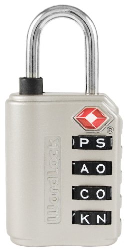 Book Cover Wordlock LL-207-SL 4-Dial TSA Approved Luggage Lock, Silver