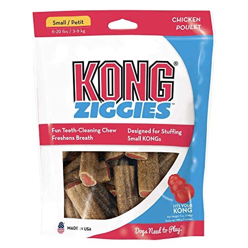 Book Cover KONG - Ziggies - Teeth Cleaning Dog Treats Classic Rubber Toys - Chicken Flavor for Small Dogs (7 Ounce)