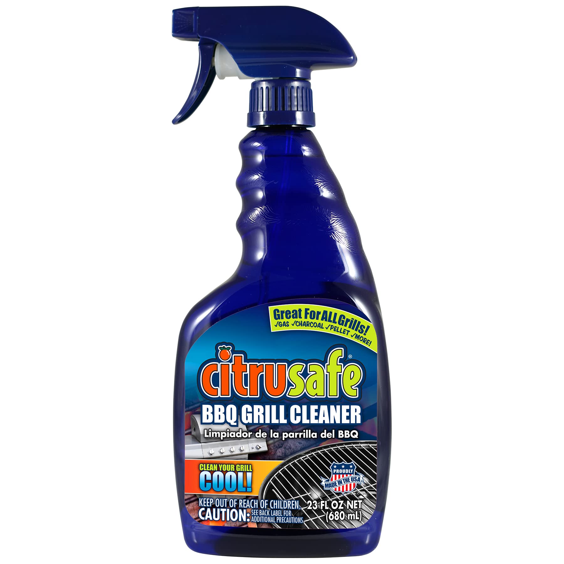 Book Cover Citrusafe Grill Cleaning Spray - BBQ Grid and Grill Grate Cleanser (23oz)