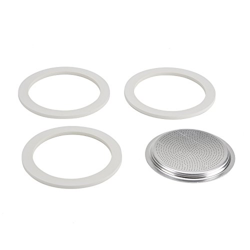 Book Cover Bialetti Moka 9-Cup Gasket/Filter Replacement Parts,White