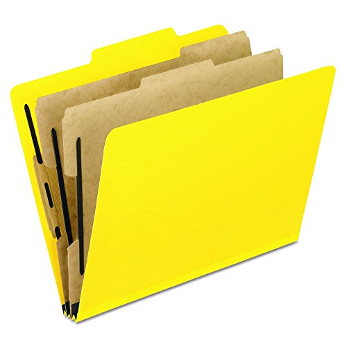 Book Cover Pendaflex Moisture-Resistant Color Classification Folders, Letter Size, 2 Dividers, Yellow, 2/5 Cut, 10/BX (1257Y)