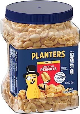 Book Cover PLANTERS Salted Cocktail Peanuts, 35 oz. Resealable Jar - Heart Healthy Salted Peanuts - A Good Source of Essential Nutrients - Made with Simple Ingredients - Kosher
