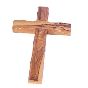 Book Cover Holy Land Market Olive wood Cross from Bethlehem with a Certificate and Lord prayer card (6 Inches)