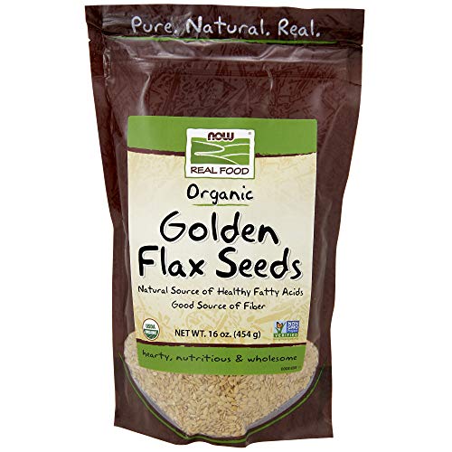 Book Cover NOW Foods Certified Organic Golden Flax Seeds, 16-Ounce (Pack of 2)