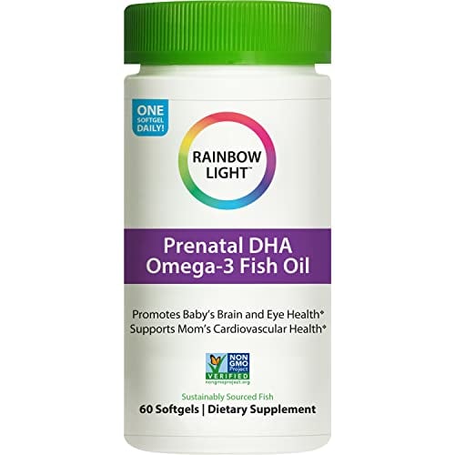 Book Cover Rainbow Light Prenatal Vitamin, Omega-3 Fatty Acids & Prenatal DHA, Multivitamin for Women, Gluten Free, Promotes Baby's Brain Development & Eye Health, Easy To Digest, 60 Softgels