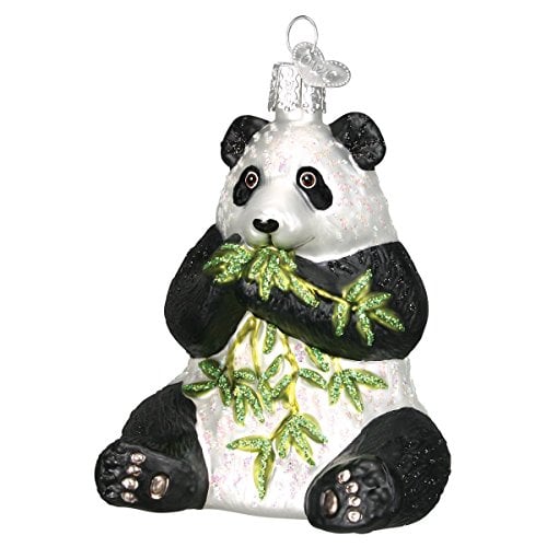 Book Cover Old World Christmas Ornaments: Panda Glass Blown Ornaments for Christmas Tree