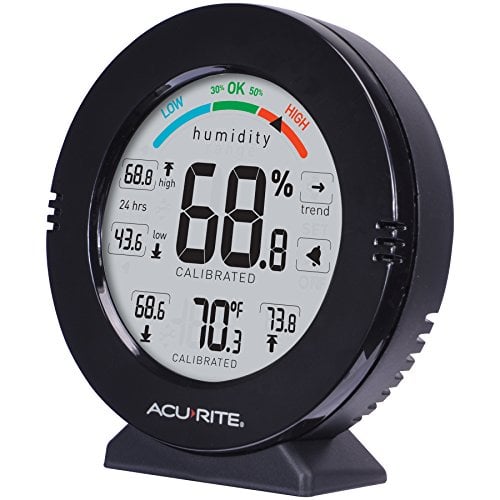 Book Cover AcuRite 01080M Pro Accuracy Temperature and Humidity Gauge with Alarms, Black