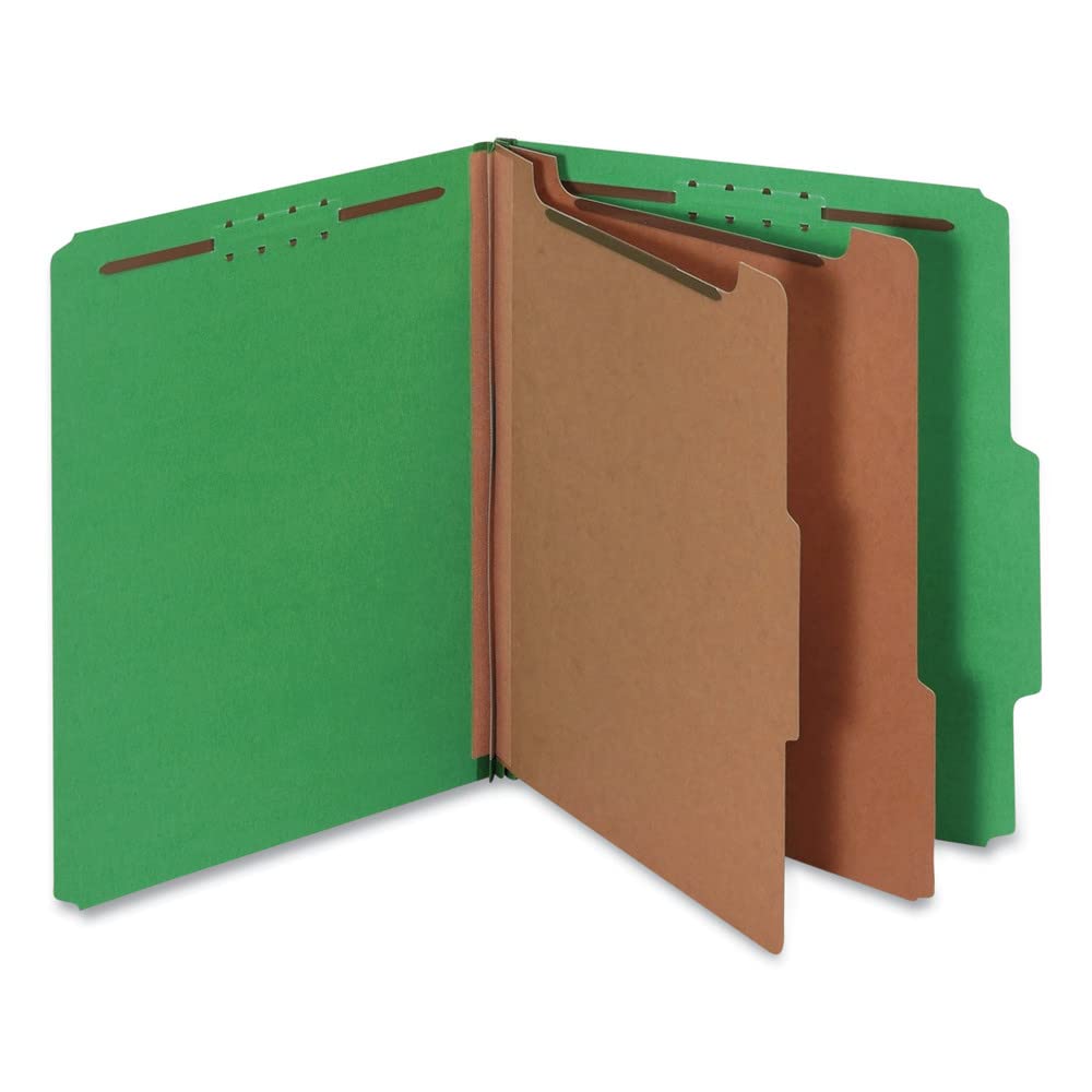 Book Cover Universal 10302 Pressboard Classification Folders, Letter, Six-Section, Emerald Green (Box of 10)