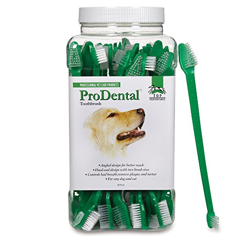 Book Cover Top Performance ProDental Dual-End Toothbrushes — Convenient Toothbrushes for Cleaning Pets' Teeth, 50-Pack