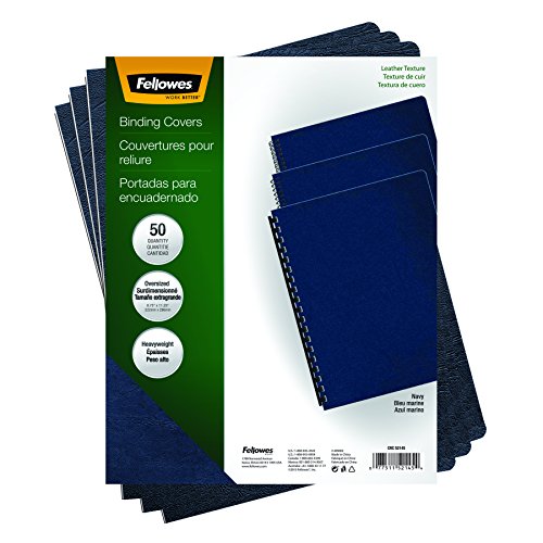 Book Cover Fellowes Executive Presentation Cover, 11-1/4 Inch x 8-3/4 Inch, 50 per Pack, Navy (52145)