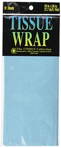 Book Cover Cindus Tissue Wrap, 20 by 20-Inch, Baby Blue 10/Pkg