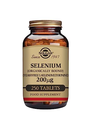 Book Cover Solgar Yeast-Free Selenium 200 mcg, 250 Tablets - Supports Antioxidant & Immune System Health - Non-GMO, Vegan, Gluten Free, Dairy Free, Kosher - 250 Servings, Unflavored, Standard Packaging