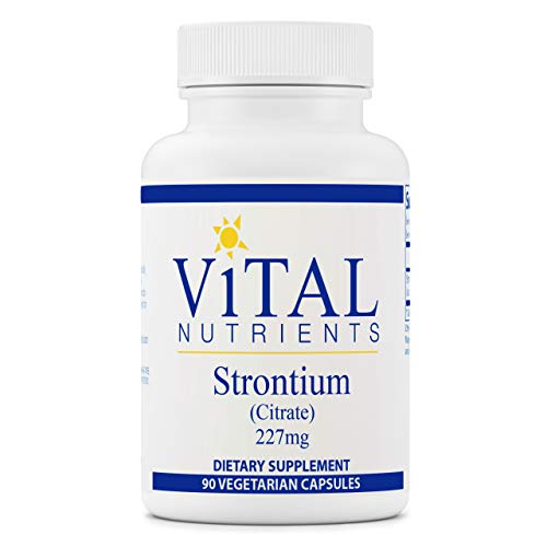 Book Cover Vital Nutrients - Strontium (Citrate) - Supports Healthy Teeth and Bones - 90 Vegetarian Capsules per Bottle - 227 mg