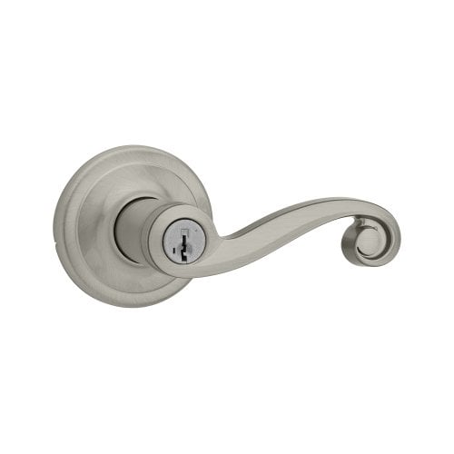 Book Cover Kwikset Lido Entry Lever featuring SmartKey in Satin Nickel (97402-730)