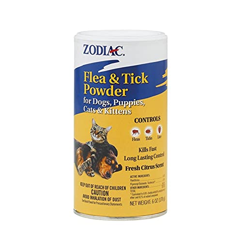 Book Cover Zodiac Flea & Tick Powder for Dogs, Puppies, Cats & Kittens beige Small