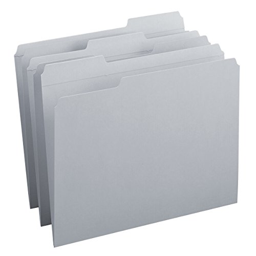 Book Cover Smead File Folder, Reinforced 1/3-Cut Tab, Letter Size, Gray, 100 per Box (12334)