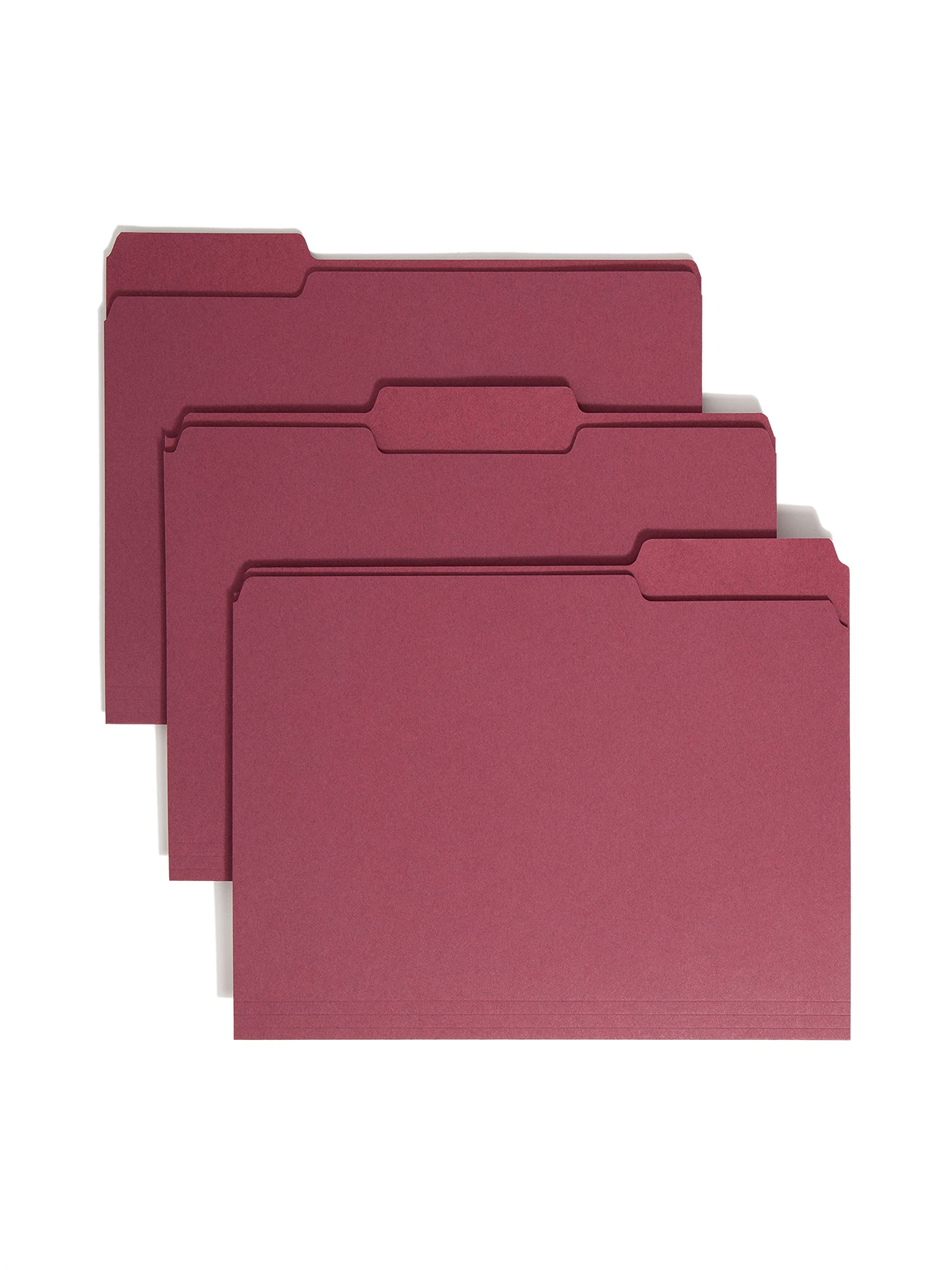 Book Cover Smead Colored File Folder, 1/3-Cut Tab, Letter Size, Maroon, 100 per Box (13093) Maroon File Folder