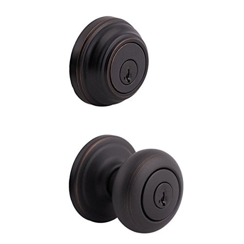 Book Cover Kwikset 991 Juno Entry Knob and Single Cylinder Deadbolt Combo Pack featuring SmartKey in Venetian Bronze