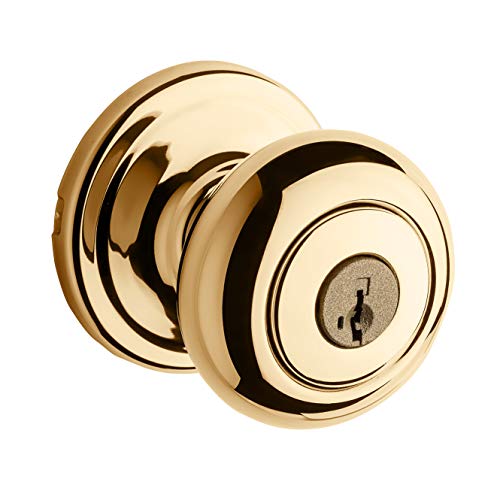 Book Cover Kwikset Juno Entry Knob featuring SmartKey in Polished Brass
