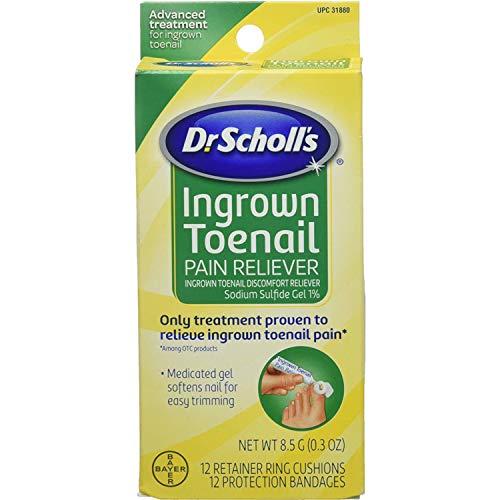 Book Cover Dr. Scholl's Ingrown Toenail Pain Reliever, 0.3oz // Medicated Gel Softens Nails for Easy Trimming and Foam Ring and Bandage Protect the Affected Area