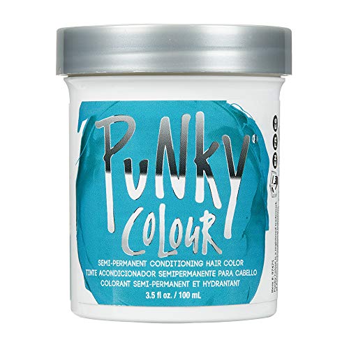 Book Cover Punky Turquoise Semi Permanent Conditioning Hair Color, Non-Damaging Hair Dye, Vegan, PPD and Paraben Free, Transforms to Vibrant Hair Color, Easy To Use and Apply Hair Tint, lasts up to 25 washes, 3.5oz