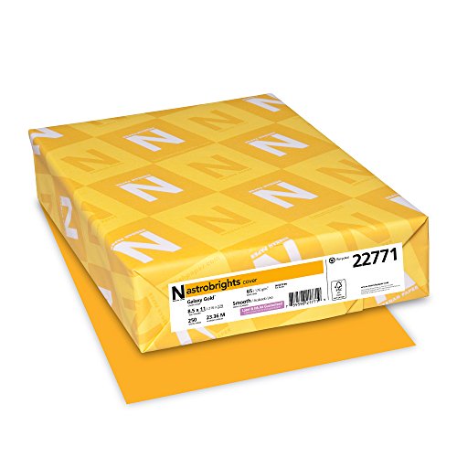 Book Cover Wausau Astrobrights Cardstock, 65 lb, 8.5 x 11 Inches, Galaxy Gold, 250 Sheets (22771)