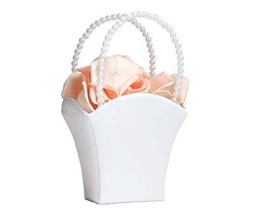 Book Cover White Flower Basket Flower Girl Basket