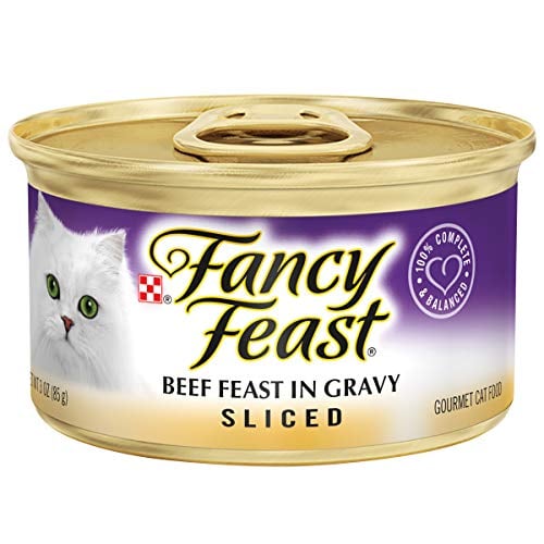 Book Cover Purina Fancy Feast Gravy Wet Cat Food, Sliced Beef Feast in Gravy - (24) 3 oz. Cans