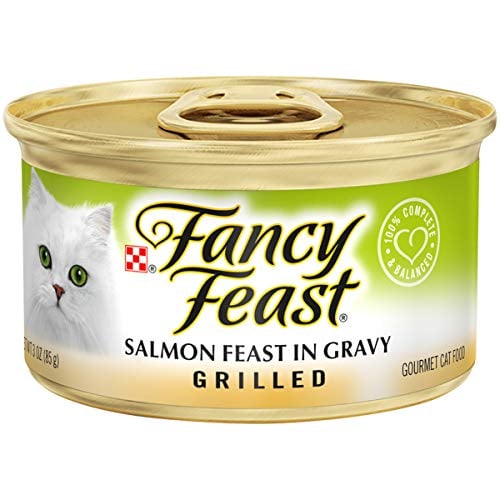 Book Cover Purina Fancy Feast Grilled Gravy Wet Cat Food, Salmon Feast - (24) 3 oz. Cans