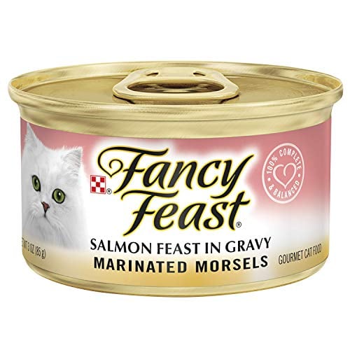 Book Cover Purina Fancy Feast Gravy Wet Cat Food, Marinated Morsels Salmon Feast in Gravy - (24) 3 oz. Cans