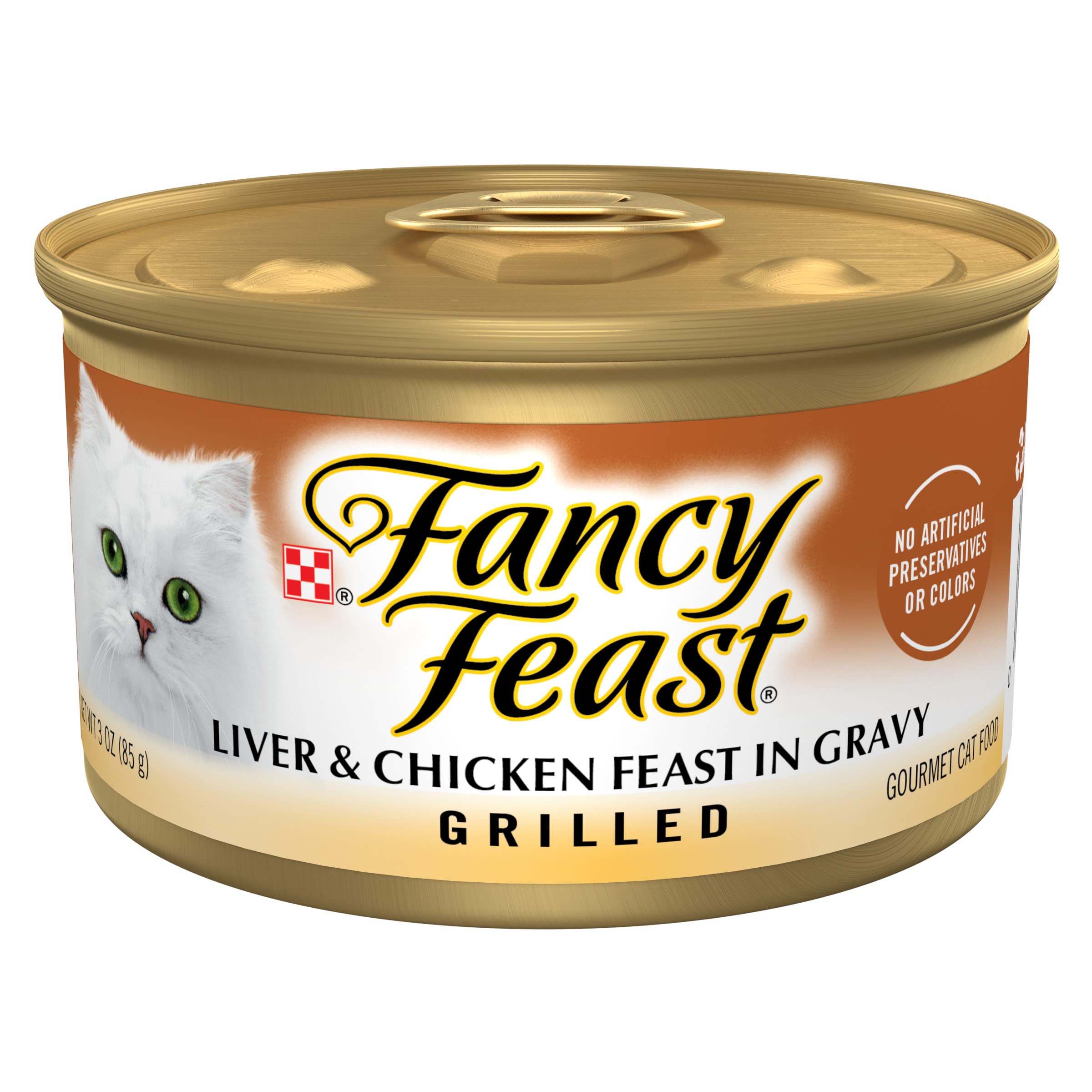 Book Cover Purina Fancy Feast Grilled Wet Cat Food Liver and Chicken Feast in Wet Cat Food Gravy - (24) 3 oz. Cans Gravy Liver & Chicken 3 Ounce (Pack of 24)