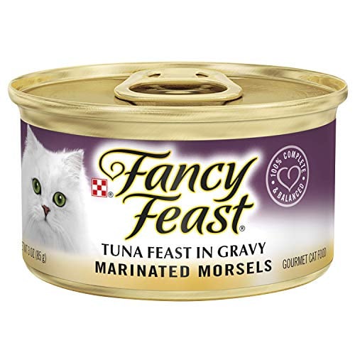 Book Cover Purina Fancy Feast Gravy Wet Cat Food, Marinated Morsels Tuna Feast in Gravy - (24) 3 oz. Cans