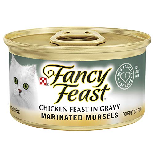Book Cover Purina Fancy Feast Gravy Wet Cat Food, Marinated Morsels Chicken Feast in Gravy - (24) 3 oz. Cans