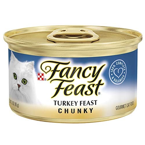 Book Cover Purina Fancy Feast Pate Wet Cat Food, Chunky Turkey Feast - (24) 3 oz. Cans