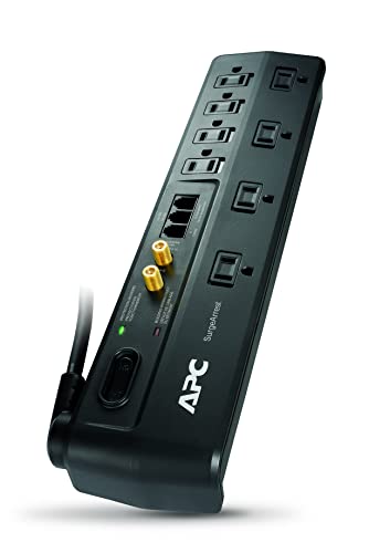 Book Cover APC Surge Protector with Telephone, DSL and Coaxial Protection, P8VT3, 2770 Joules, 8 Outlet Surge Protector Power Strip Gray