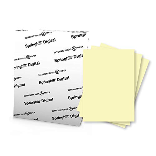 Book Cover Springhill 8.5â€ x 11â€ Canary Colored Cardstock Paper, 67lb Vellum Bristol, 147gsm, 250 Sheets (1 Ream) â€“ Premium Lightweight Cardstock, Vellum Printer Paper with Textured Finish â€“ 036000R