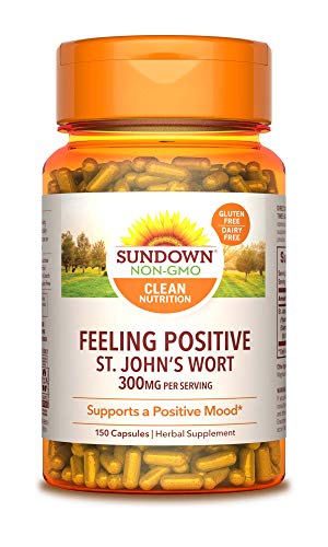 Book Cover Sundown Standardized St. John's Wort Capsules 150 ea, Non-GMOË†, Free of Gluten, Dairy, Artificial Flavors