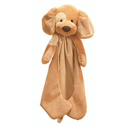 Book Cover GUND Baby Spunky The Dog Huggybuddy Stuffed Animal with Built-in Baby Blanket, Brown, 15”