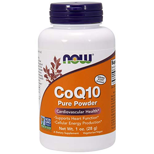 Book Cover NOW Supplements, CoQ10 Pure Powder with Serving Scoop, Non-GMO Project Verified, Cardiovascular Health*, 1-Ounce